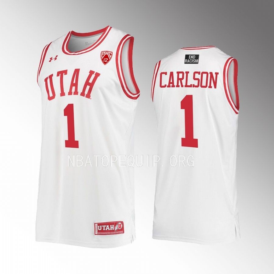 Utah Utes Ben Carlson Jersey 2022-23   White Uniform