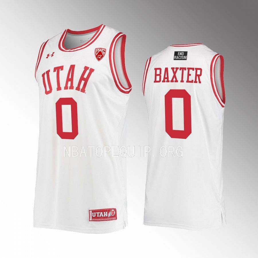 Utah Utes Gavin Baxter Jersey 2022-23   White Uniform