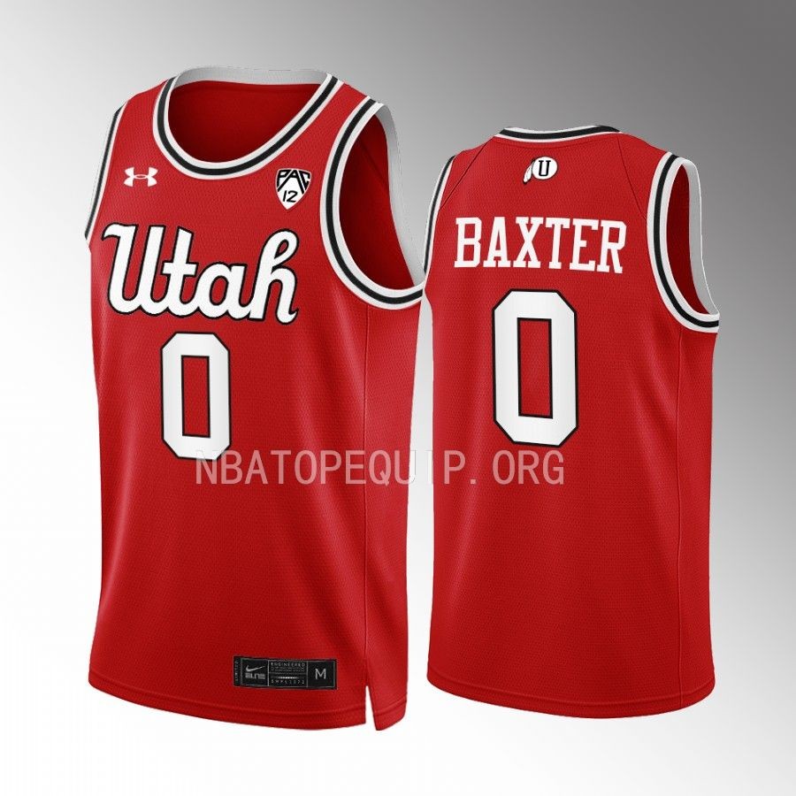 Utah Utes Gavin Baxter Jersey 2022-23 Throwback Red College  Uniform