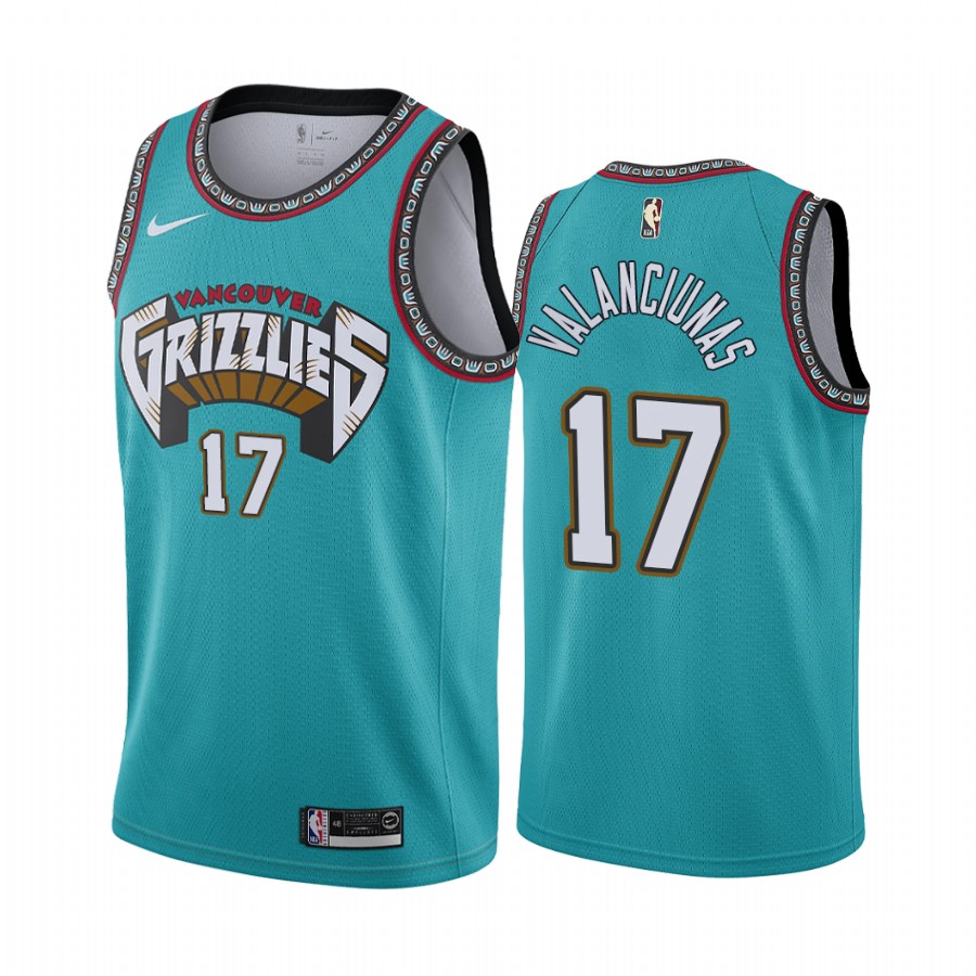 Vancouver Grizzlies #17 Jonas Valanciunas 1988-89 25th season Classic Teal Jersey