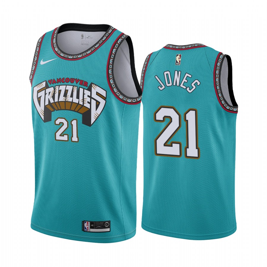 Vancouver Grizzlies #21 Tyus Jones 1988-89 25th season Classic Teal Jersey