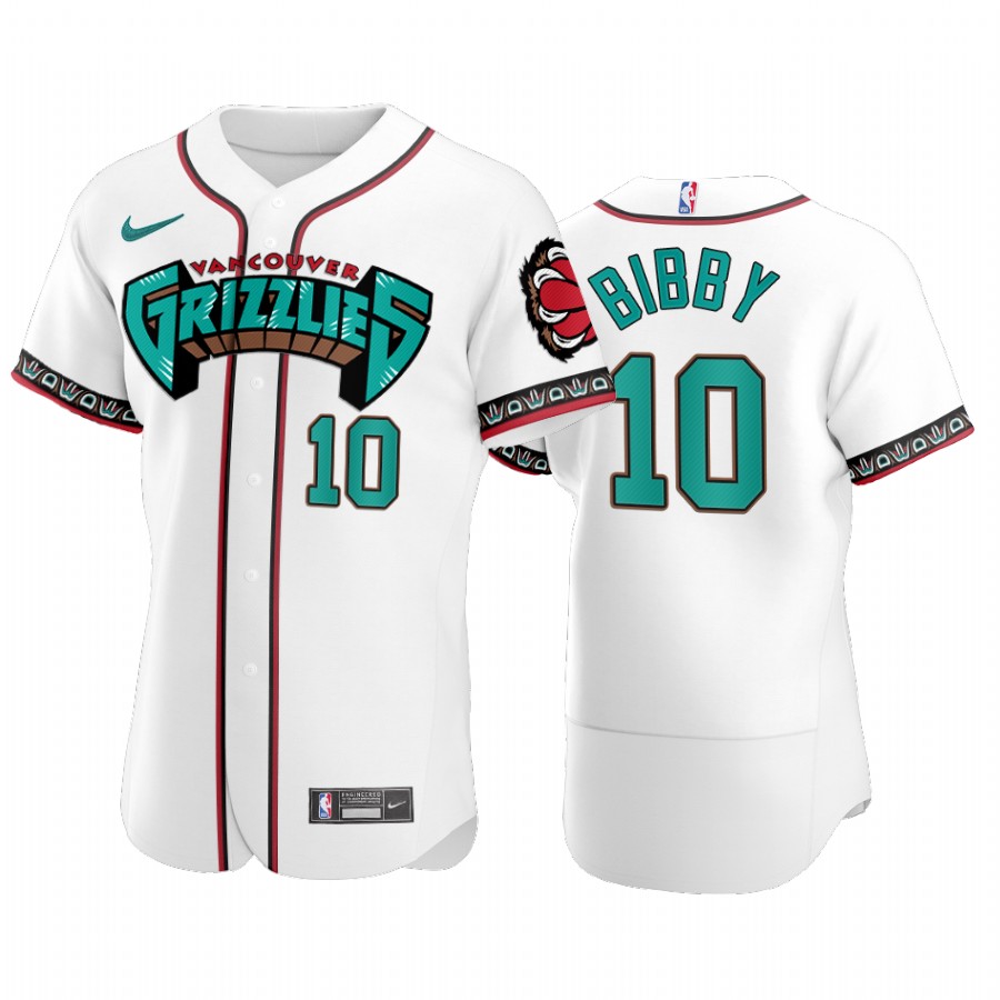 Vancouver Grizzlies Mike Bibby NBA X MLB Crossover Edition Baseball Jersey Shirts