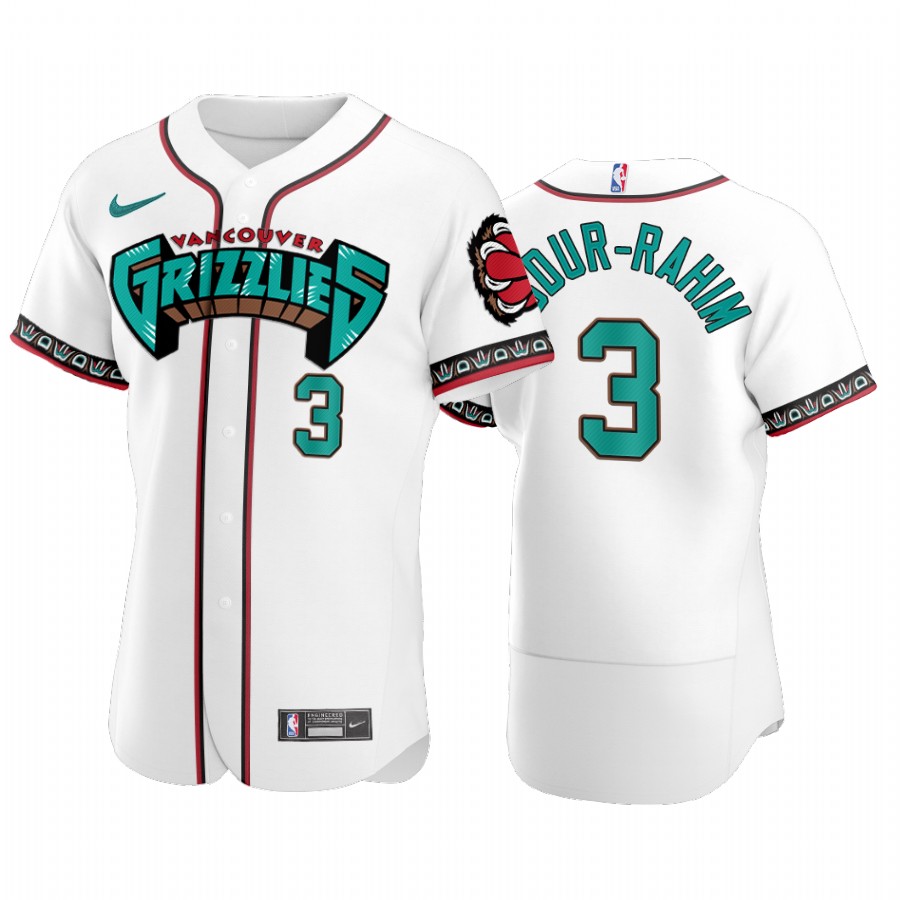 Vancouver Grizzlies Shareef Abdur-Rahim NBA X MLB Crossover Edition Baseball Jersey Shirts