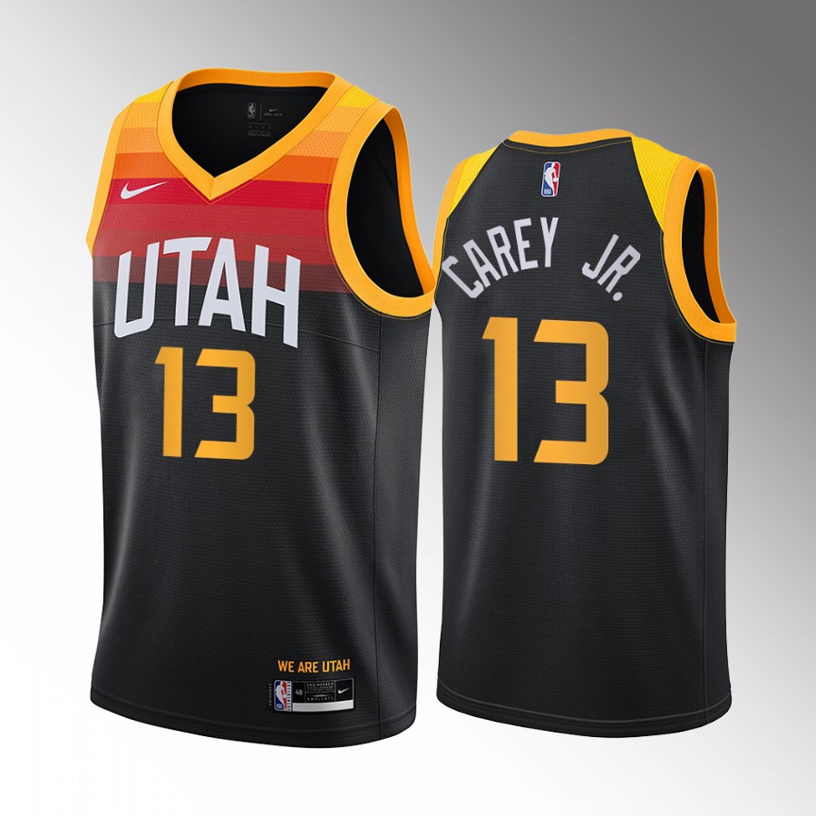 Vernon Carey Jr. Utah Jazz #13 Black Jersey 2022-23 City Edition Swingman