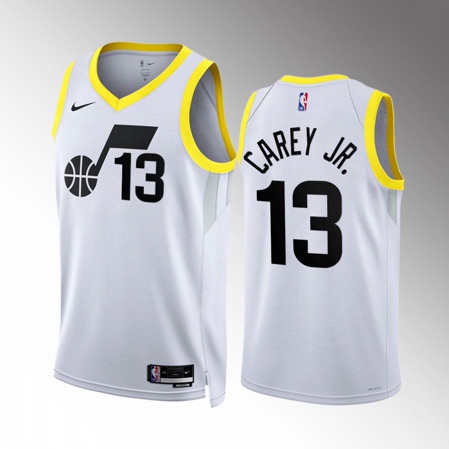 Vernon Carey Jr. Utah Jazz #13 White Jersey 2022-23 Association Edition Swingman