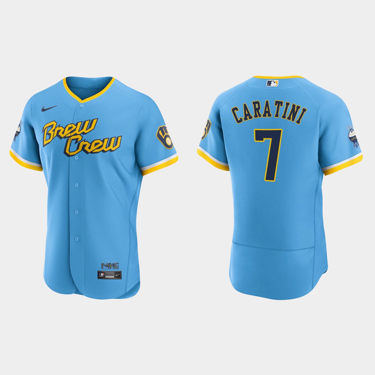 Victor Caratini Milwaukee Brewers 2022 City Connect Jersey - Powder Blue