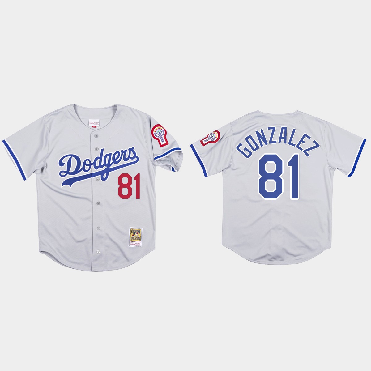 Victor Gonzalez #81 Los Angeles Dodgers Mitchell And Ness 1981 Jersey - Gray