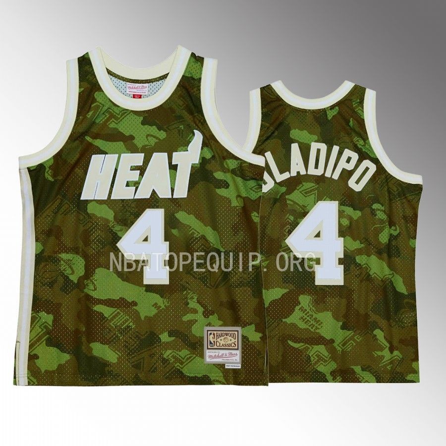Victor Oladipo #4 Miami Heat Ghost Camo Green Hardwood Classics Jersey