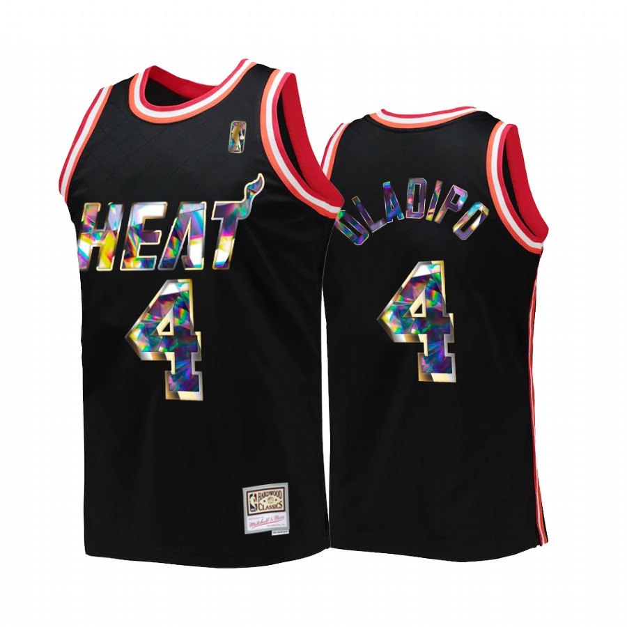Victor Oladipo #4 Miami Heat NBA 75th Diamond Anniversary Black Throwback Jersey