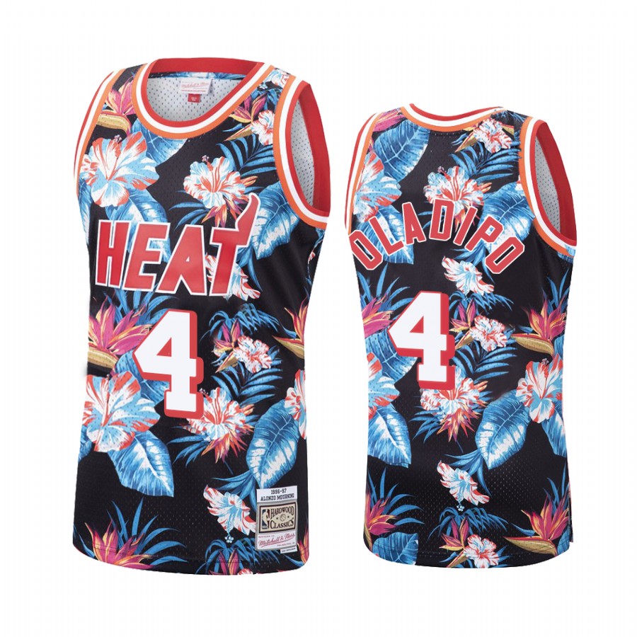 Victor Oladipo Miami Heat Black Floral Fashion 2021 Trade Jersey