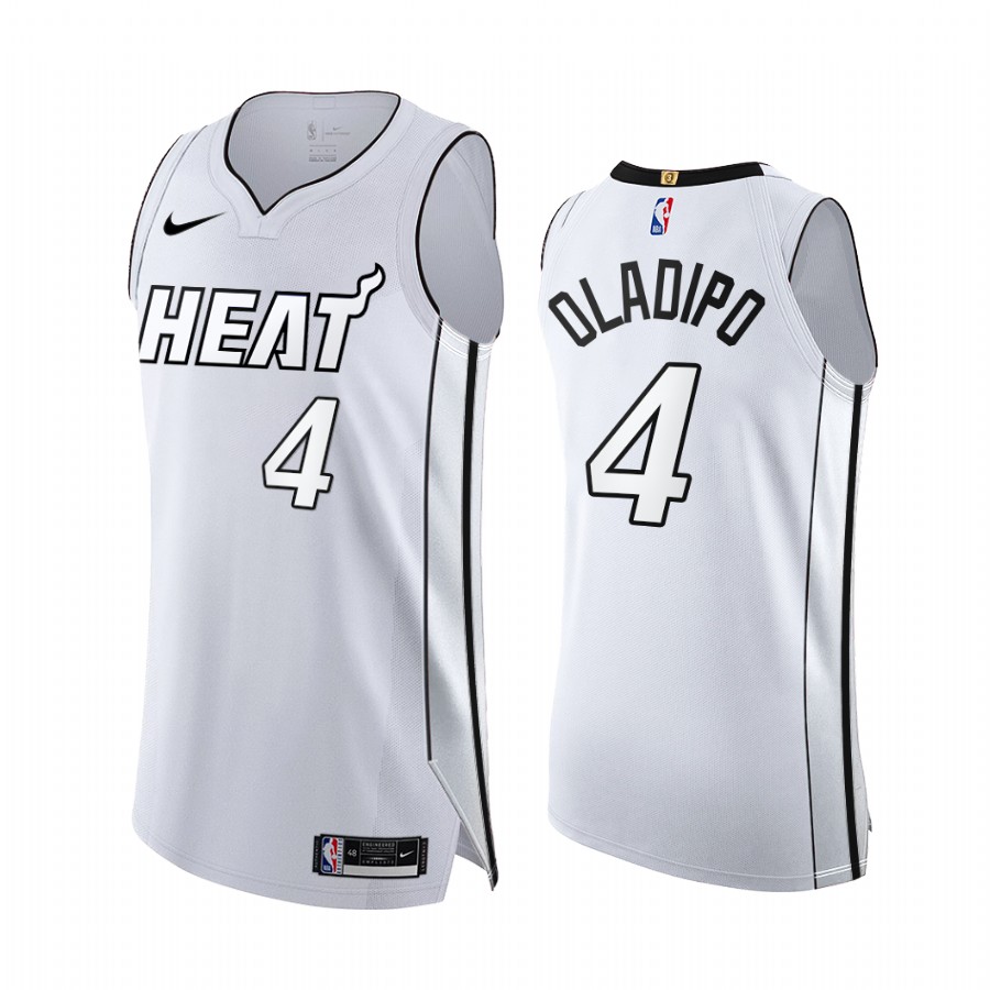 Victor Oladipo White Hot #4 Miami Heat 2022 NBA Playoffs Jersey
