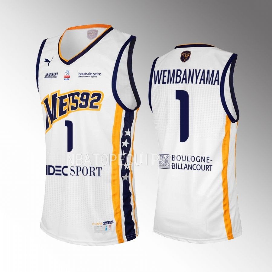 Victor Wembanyama #1 Maillot Officiel Domicile Mets 92 Jersey