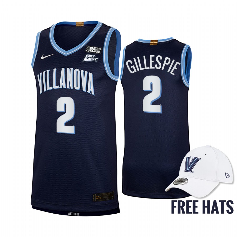 Villanova Wildcats Collin Gillespie Jersey 2021-22 Elite  Navy Road Uniform