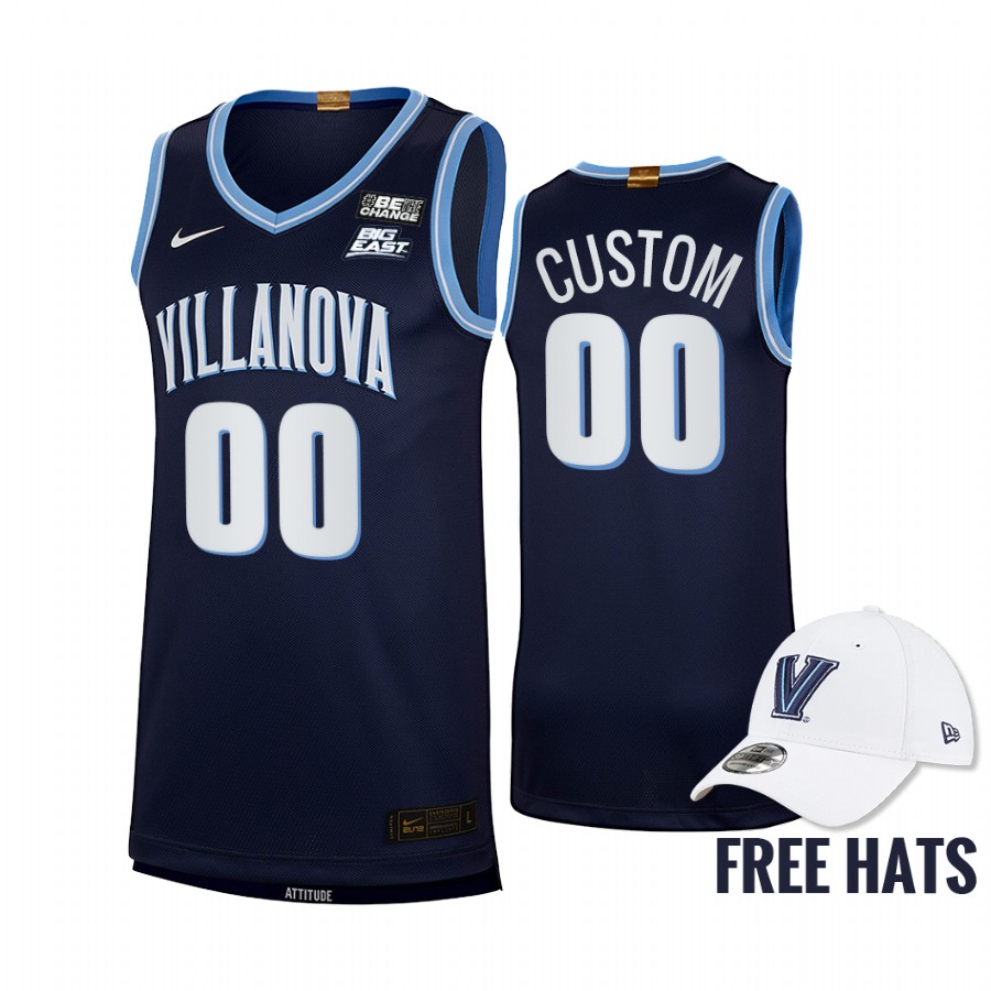 Villanova Wildcats Custom Jersey 2021-22 Elite  Navy Road Uniform