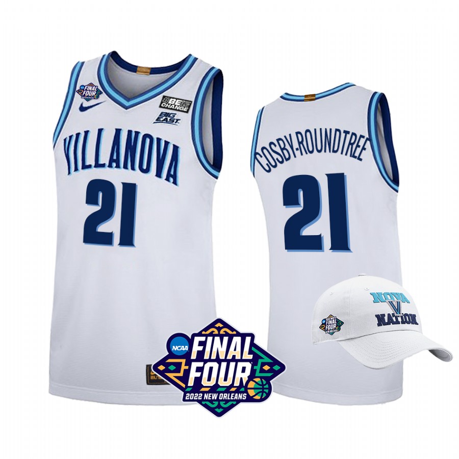Villanova Wildcats Dhamir Cosby-Roundtree Jersey 2022 March Madness Final Four White  Uniform