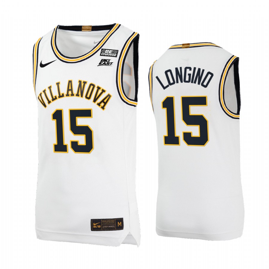 Villanova Wildcats Jordan Longino Jersey Throwback White College  Uniform
