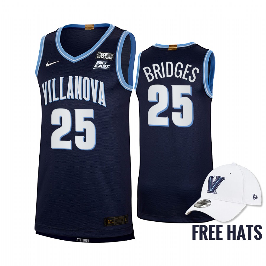 Villanova Wildcats Mikal Bridges Jersey Elite  Navy NBA Alumni Uniform
