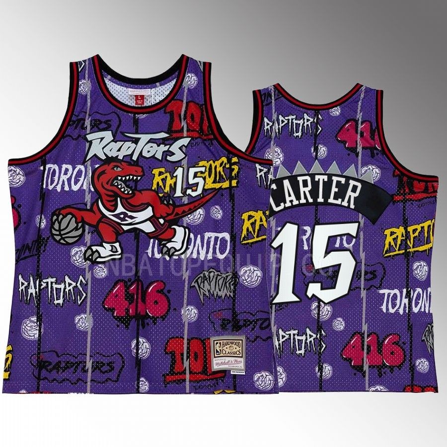 Vince Carter #15 Toronto Raptors Slap Sticker Purple Retro Swingman Jersey