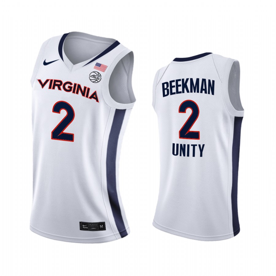 Virginia Cavaliers Reece Beekman Jersey 2021 Unity White New Brand