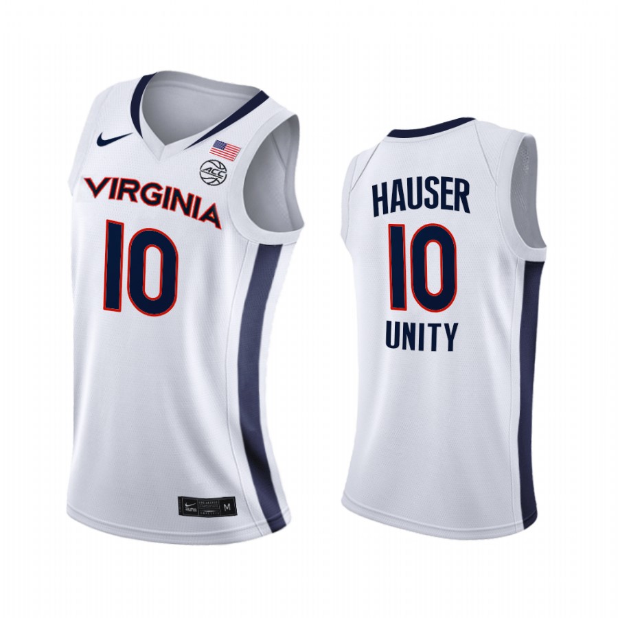 Virginia Cavaliers Sam Hauser Jersey 2021 Unity White New Brand