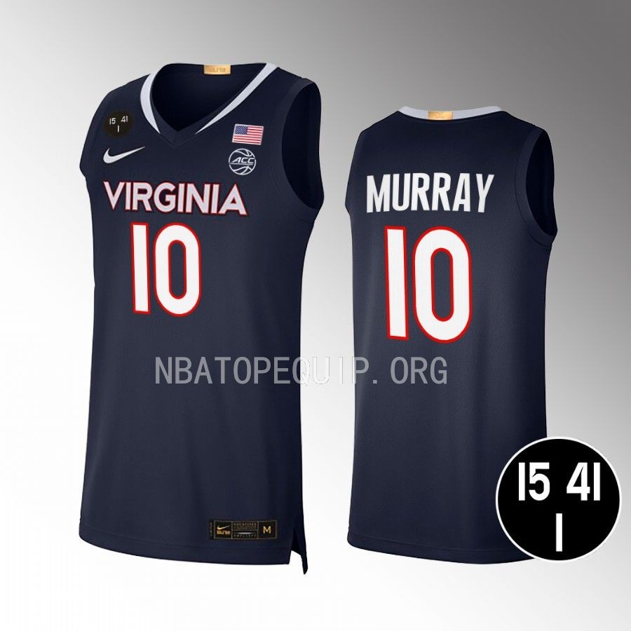 Virginia Cavaliers Taine Murray Jersey 2022 Main Event Champs Navy UVA Strong Uniform