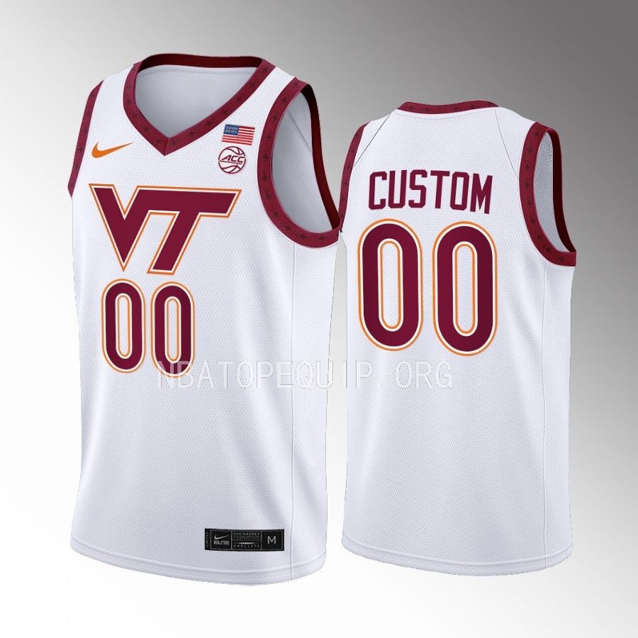 Virginia Tech Hokies Custom Jersey 2022-23 Home  White Swingman Uniform