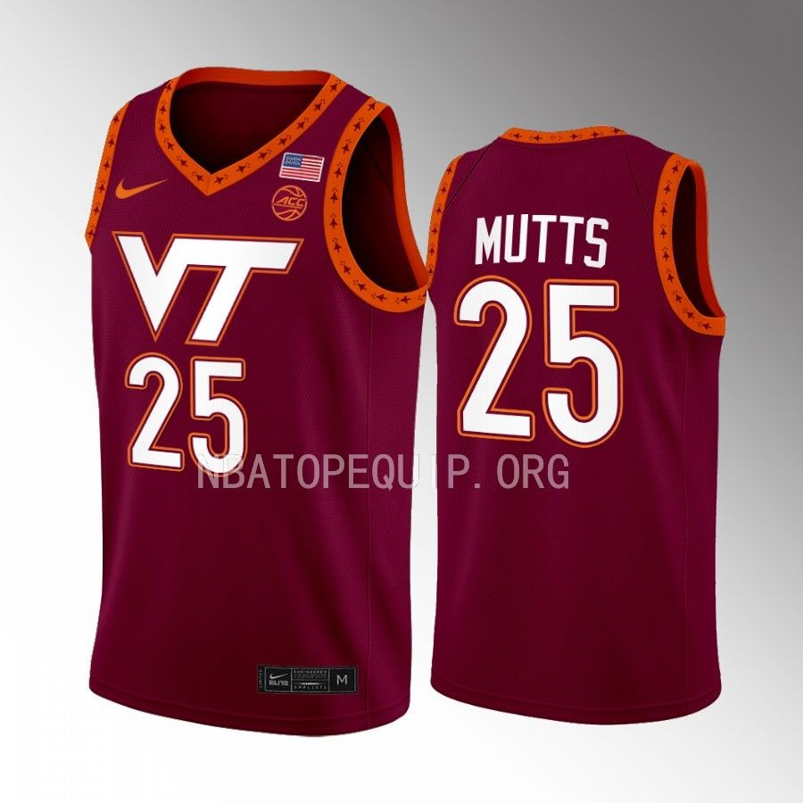 Virginia Tech Hokies Justyn Mutts Jersey 2022-23 Swingman  Maroon Uniform