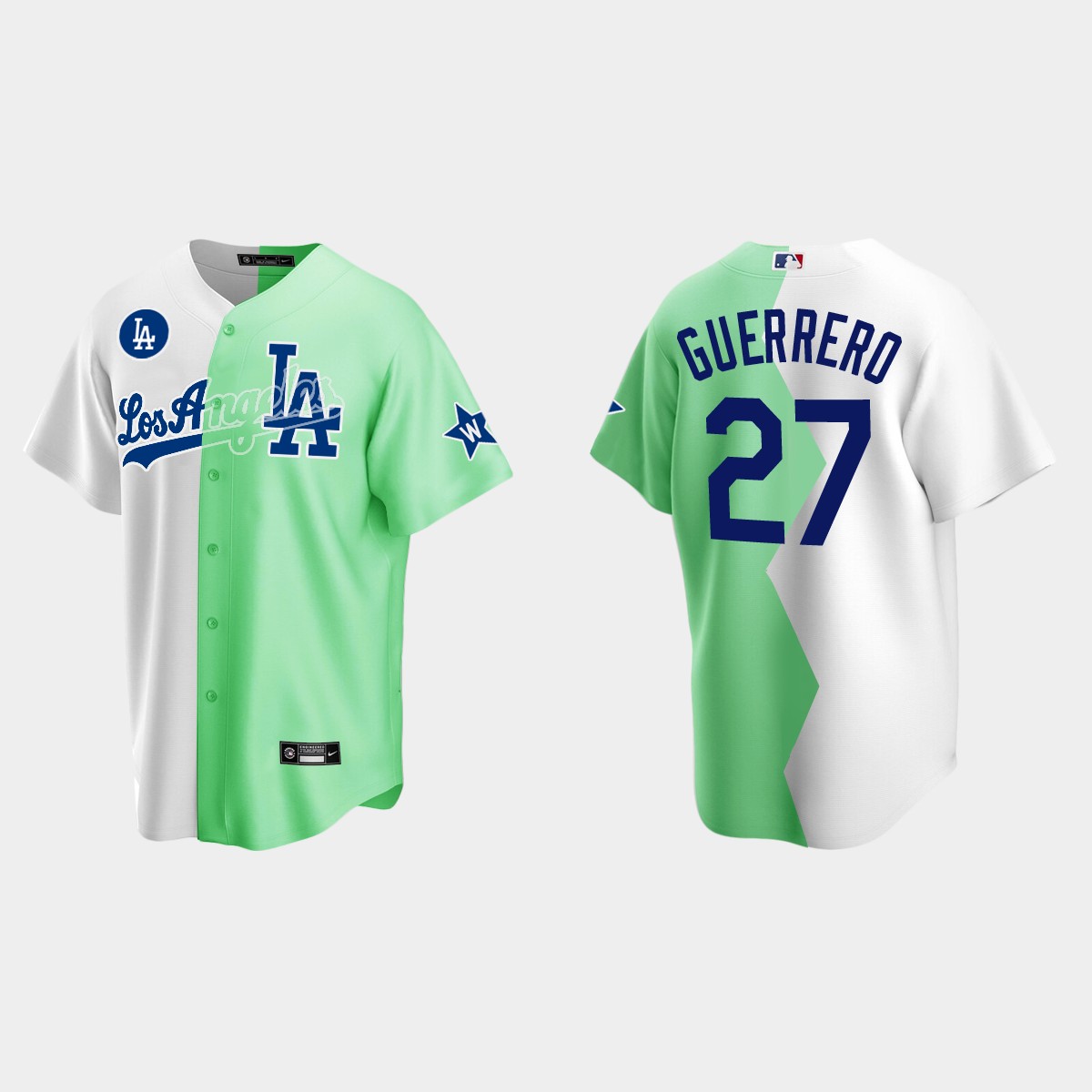 Vladimir Guerrero Los Angeles Dodgers 2022 Celebrity Softball Game Split Jersey - White Green