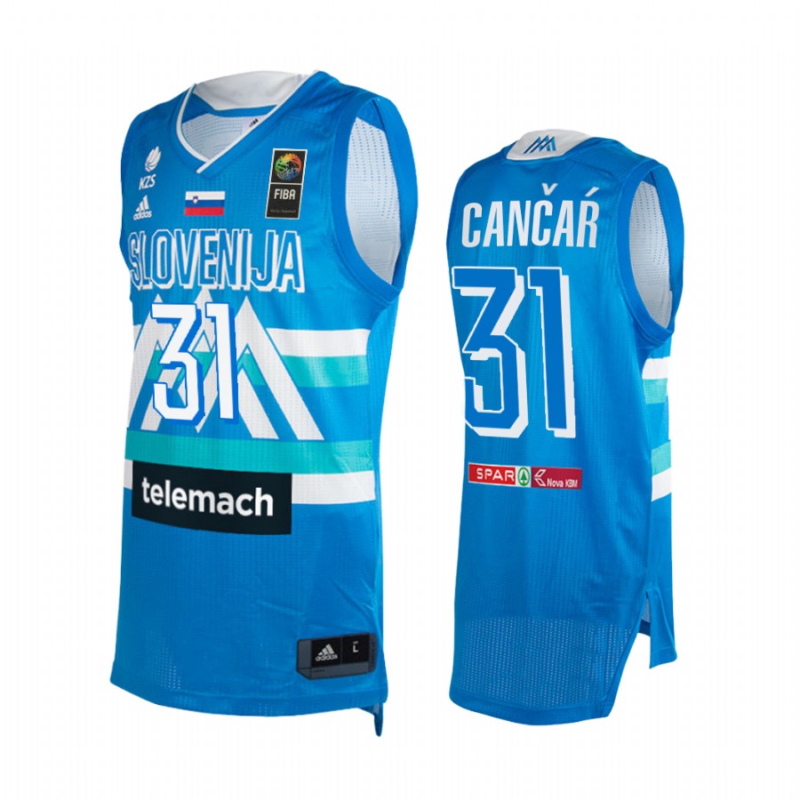 Vlatko Cancar Slovenia  #31 Blue 2021 Tokyo Olymipcs Home Jersey