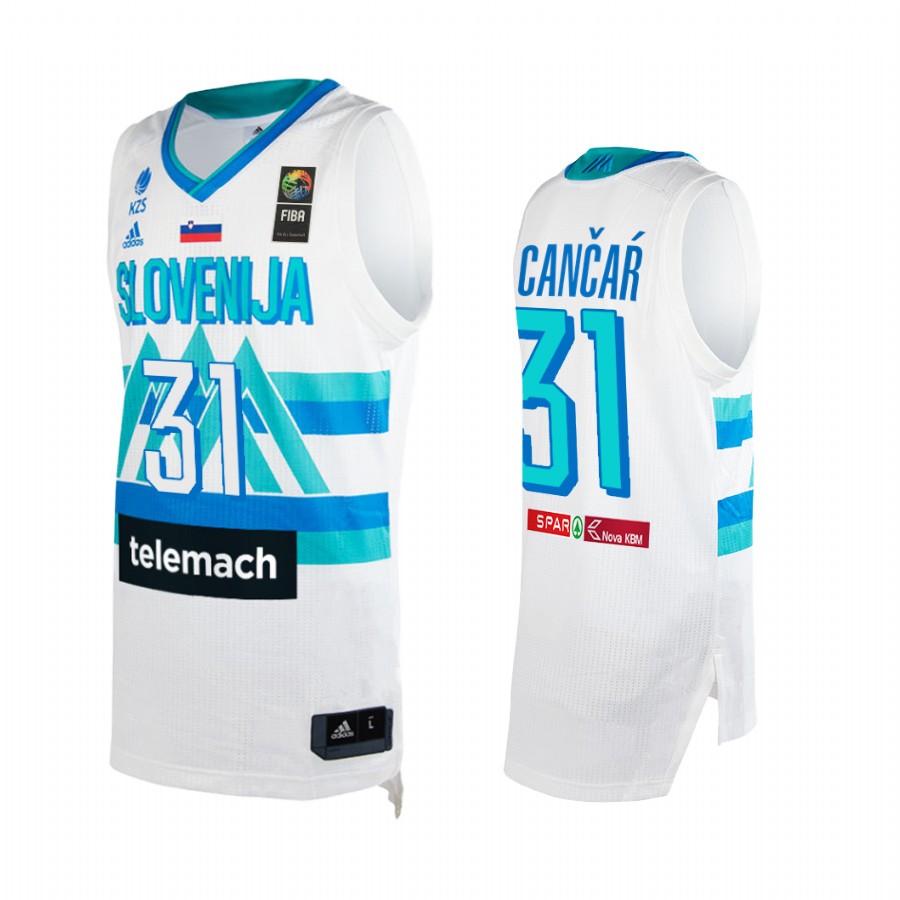 Vlatko Cancar Slovenia  #31 White 2021 Tokyo Olymipcs Away Jersey