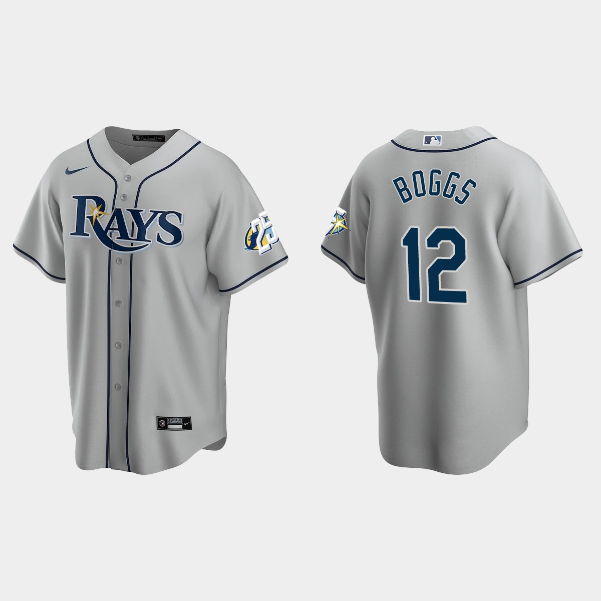 Wade Boggs Tampa Bay Rays 25th Anniversary Jersey - Gray