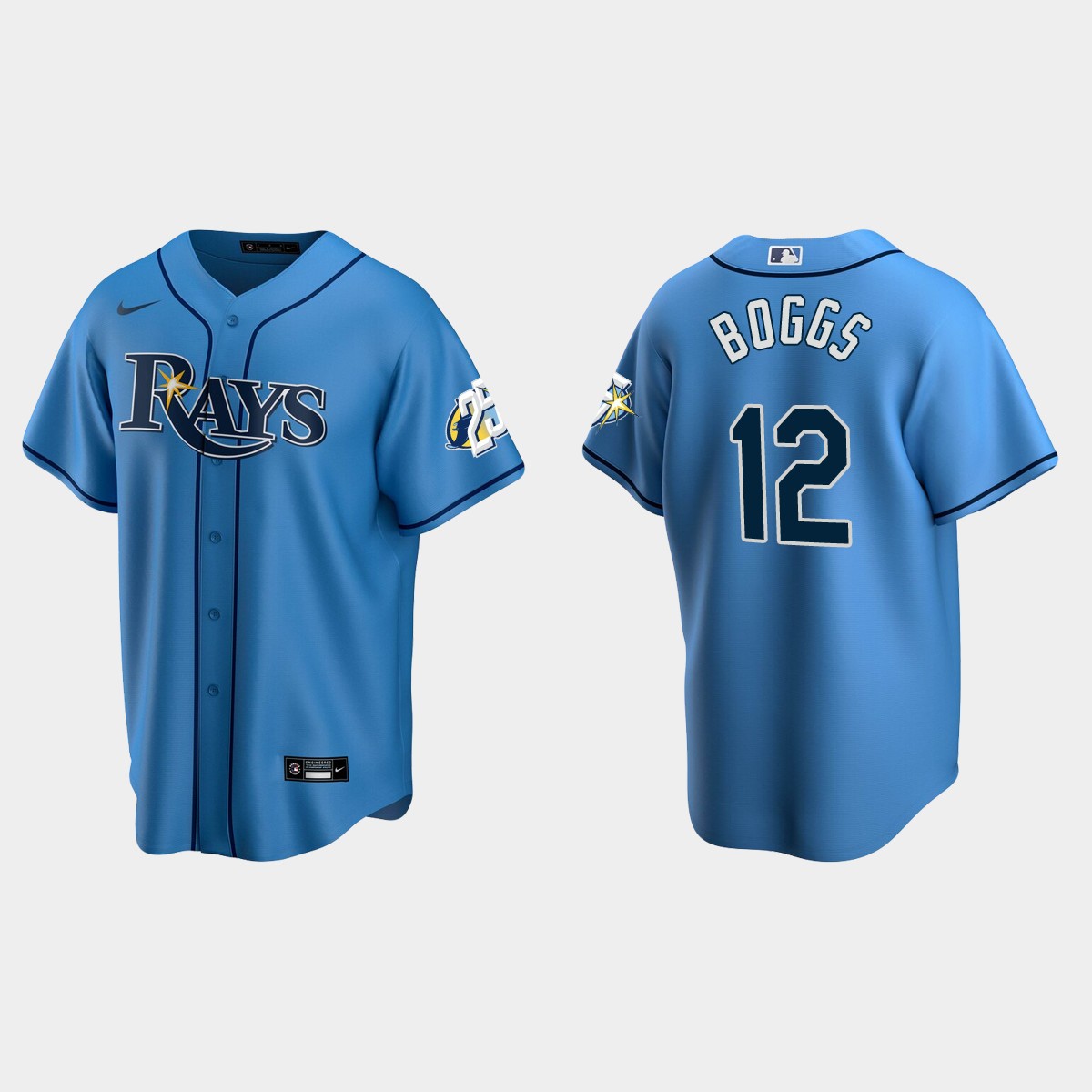 Wade Boggs Tampa Bay Rays 25th Anniversary Jersey - Light Blue