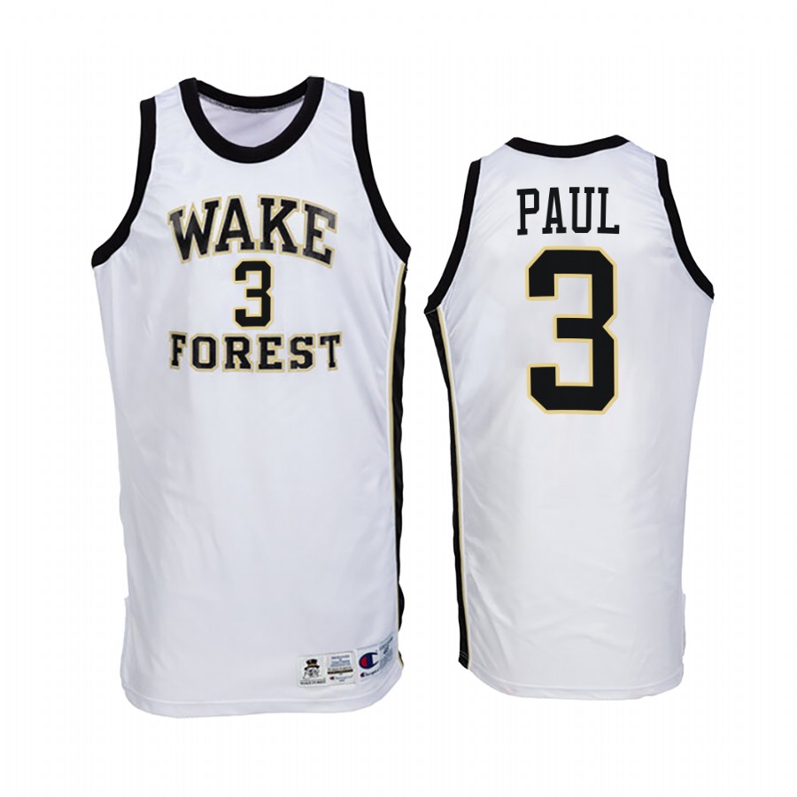 Wake Forest Demon Deacons Chris Paul Jersey College  White Throwback Uniform