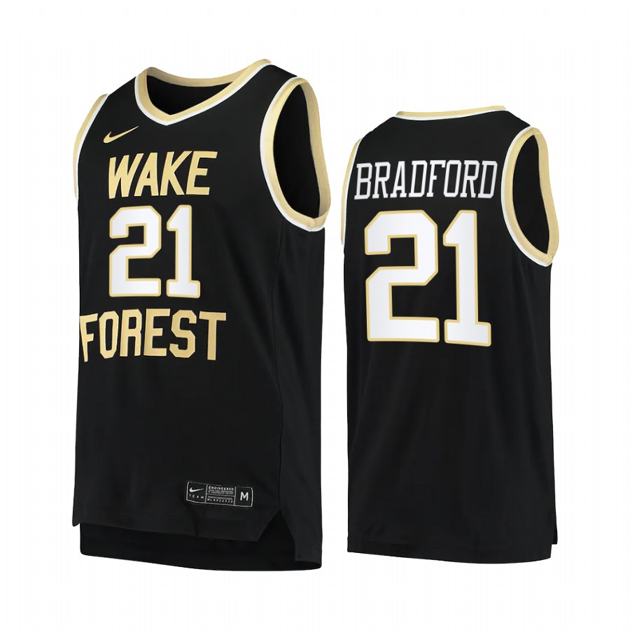 Wake Forest Demon Deacons Davion Bradford Jersey College  Black Uniform