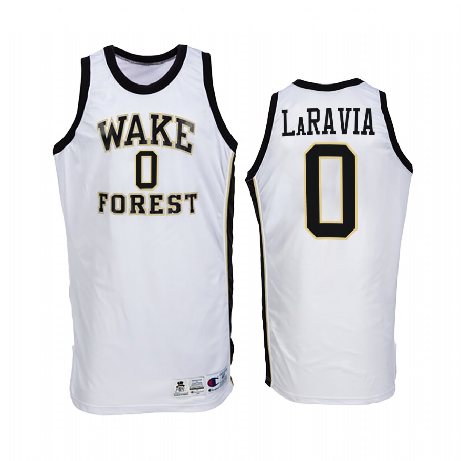 Wake Forest Demon Deacons Jake LaRavia Jersey College  White Throwback Uniform