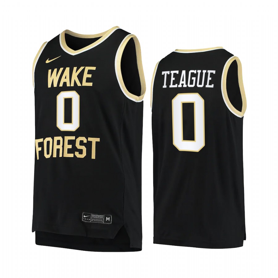 Wake Forest Demon Deacons Jeff Teague Jersey College  Black Uniform
