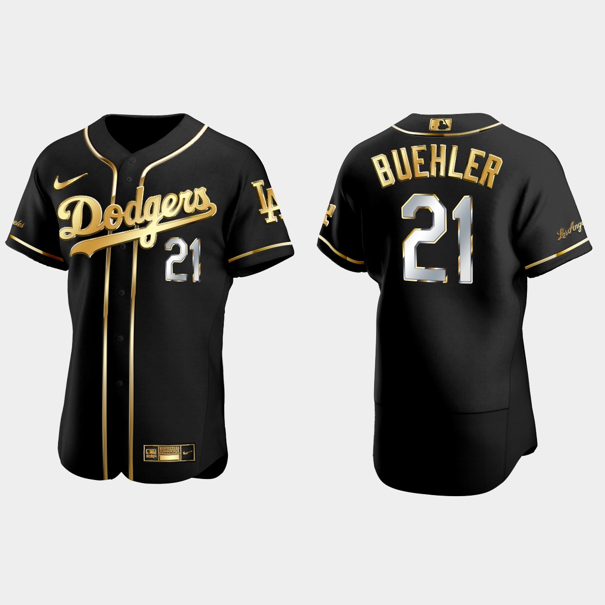 Walker Buehler Los Angeles Dodgers 2021 Gold Program Golden Jersey - Black