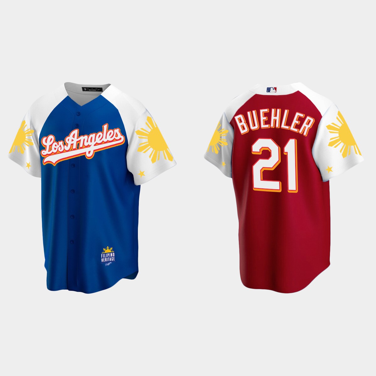 Walker Buehler Los Angeles Dodgers 2022 Filipino Heritage Night Jersey - Royal Red