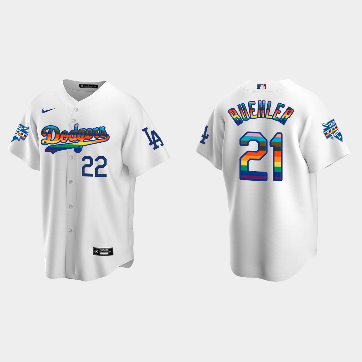 Walker Buehler Los Angeles Dodgers 2022 Pride Night LGBTQ Jersey - White
