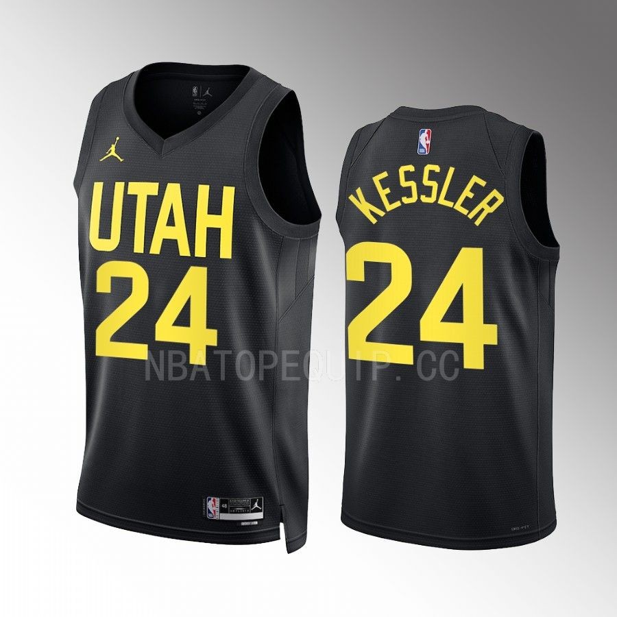 Walker Kessler 2022-23 Utah Jazz Black #24 Statement Edition Jersey Remix