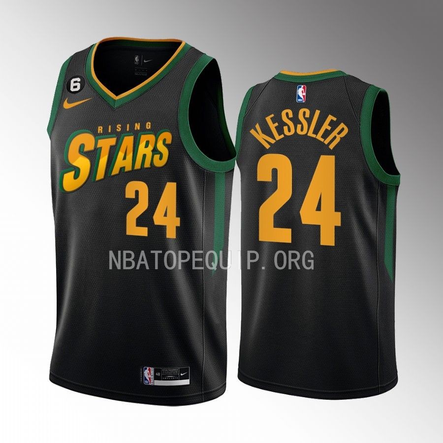 Walker Kessler 2023 NBA Rising Stars Jersey Utah Jazz #24 Black Men's Uniform