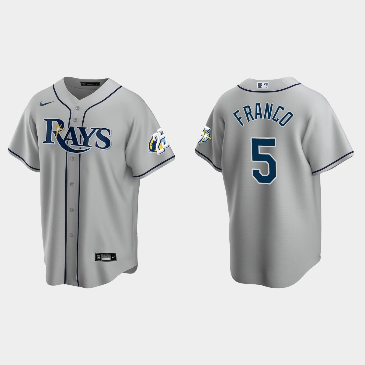 Wander Franco Tampa Bay Rays 25th Anniversary Jersey - Gray