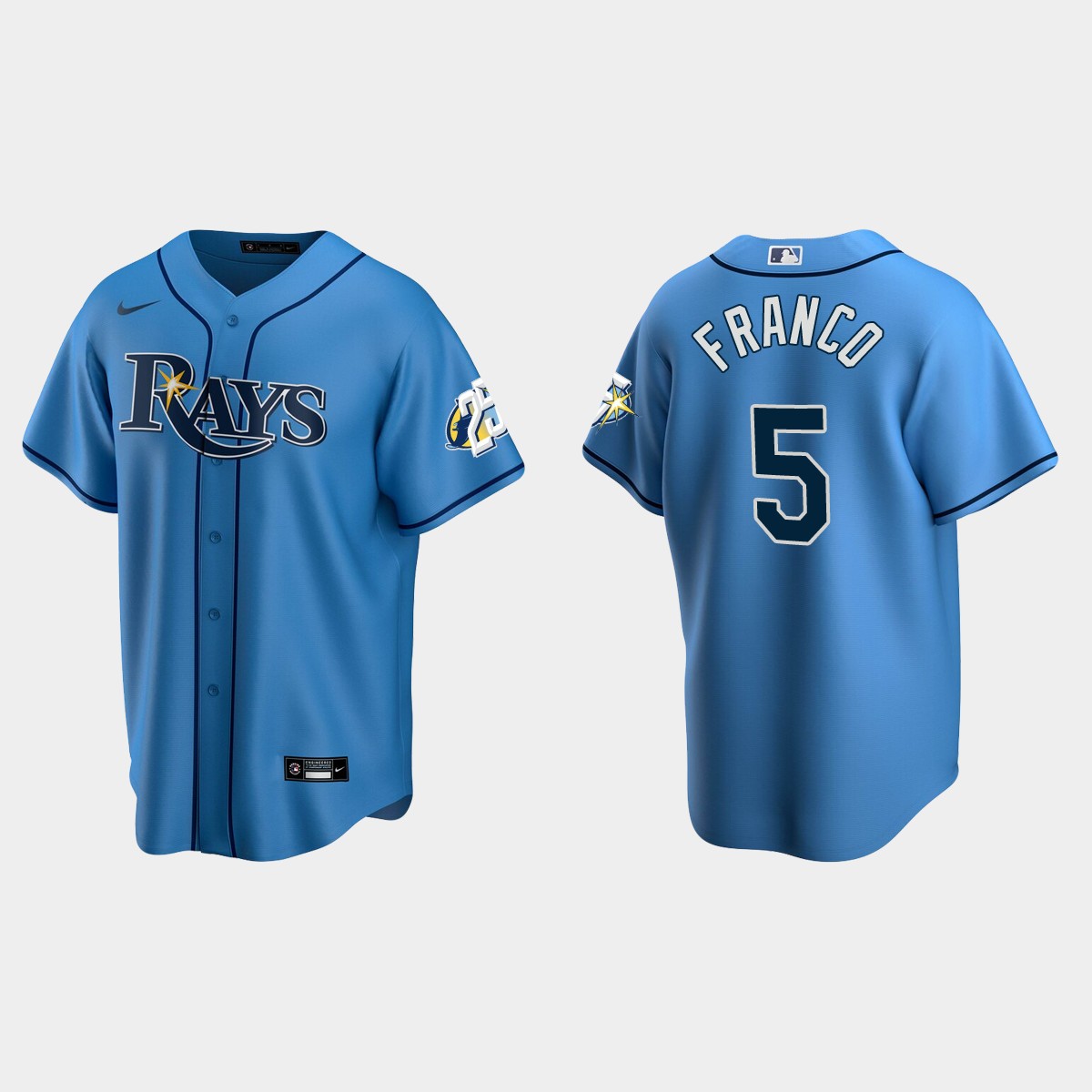 Wander Franco Tampa Bay Rays 25th Anniversary Jersey - Light Blue
