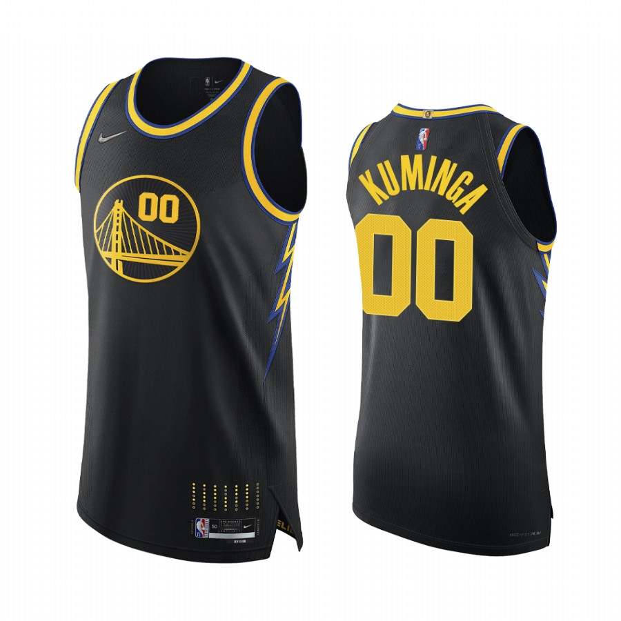 Warriors #00 Custom Black Jersey 75th Season City Edition 2021-22