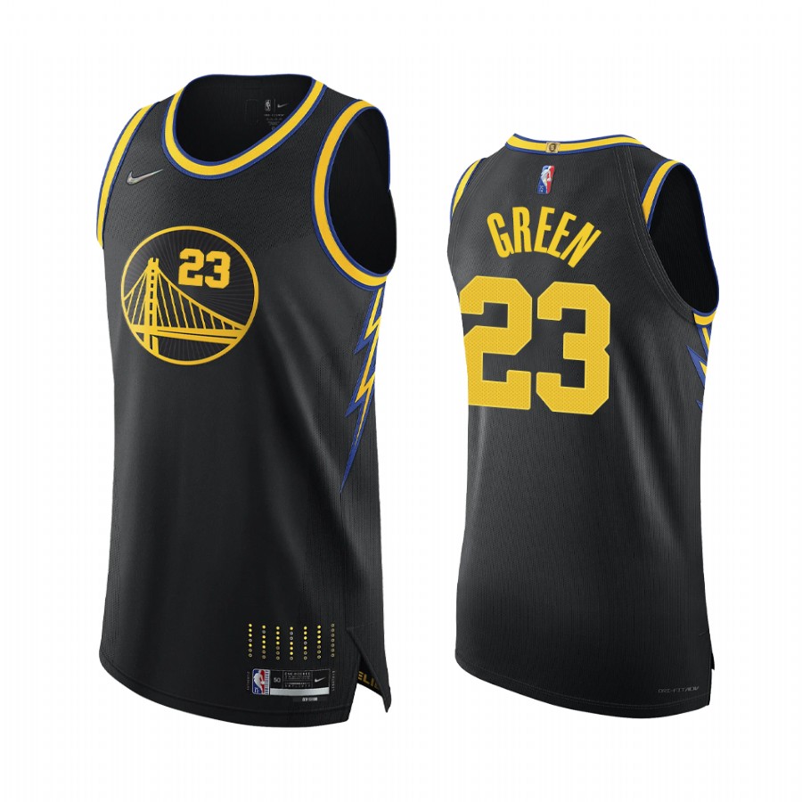 Warriors #23 Draymond Green Black Jersey 75th Season City Edition 2021-22