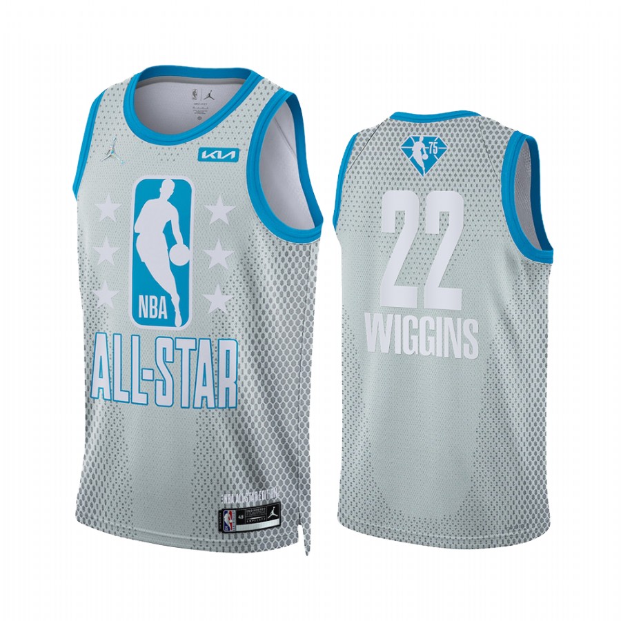 Warriors Andrew Wiggins 2022 Cleveland All-Star Jersey Gray 75th Patch Uniform