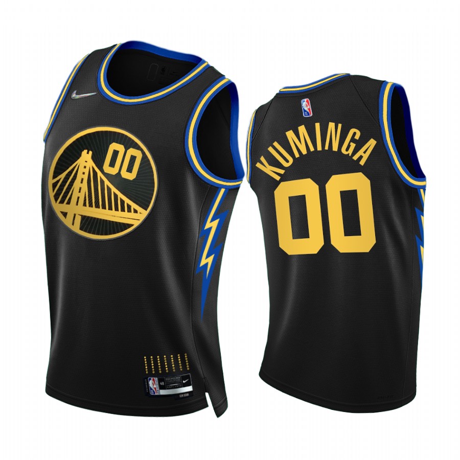 Warriors Jonathan Kuminga City Edition Black 2021-22 Jersey NBA 75th Season