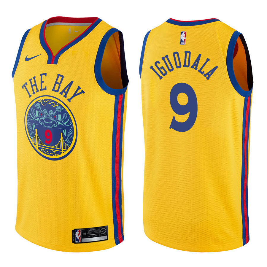 Warriors Male Andre Iguodala #9 City Edition Gold Jersey