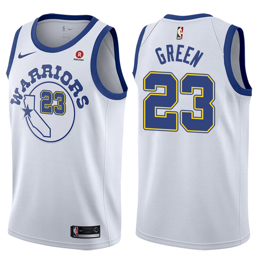 Warriors Male Draymond Green #23 2017-18 Hardwood Classic White Jersey