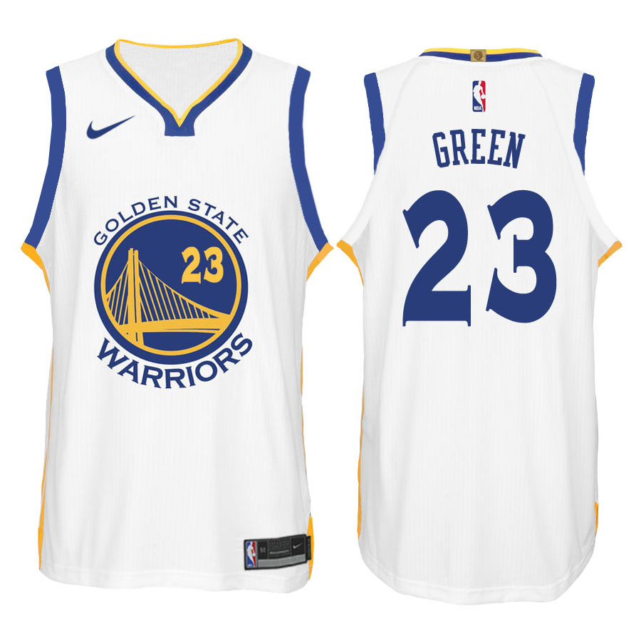 Warriors Male Draymond Green #23 2017-18 New Season White Jersey